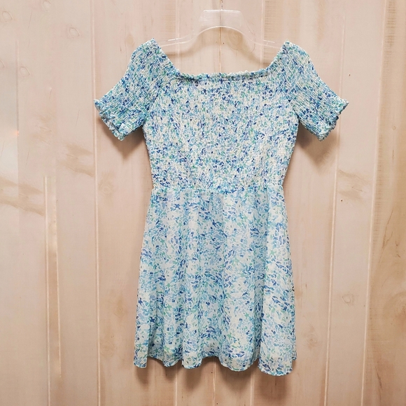 Anthropologie Smock Off Shoulder Mini Dress Flower Feminine - Picture 1 of 12